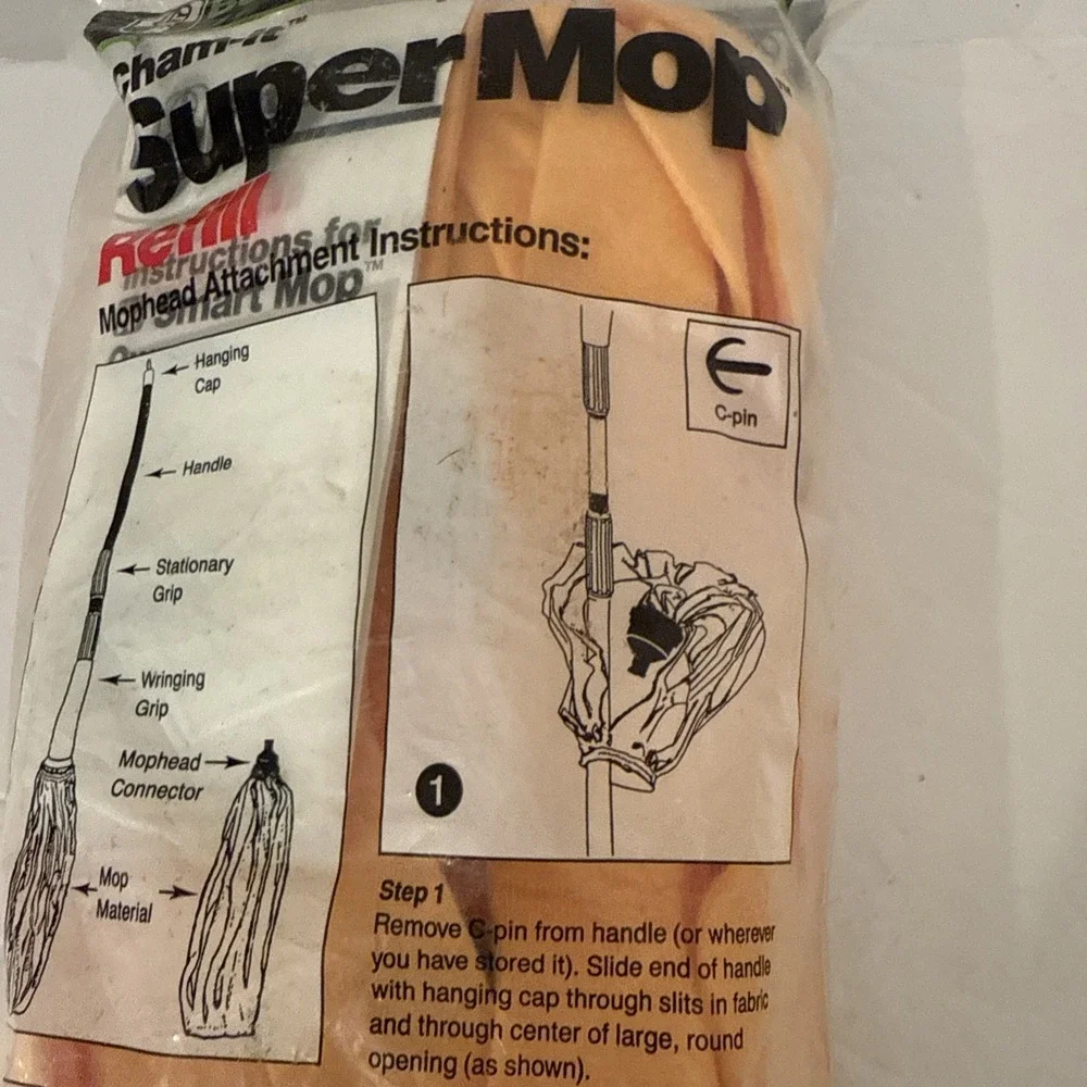 Butler Cham-It Super Mop Refill No. 2595 VTG New Sealed‎